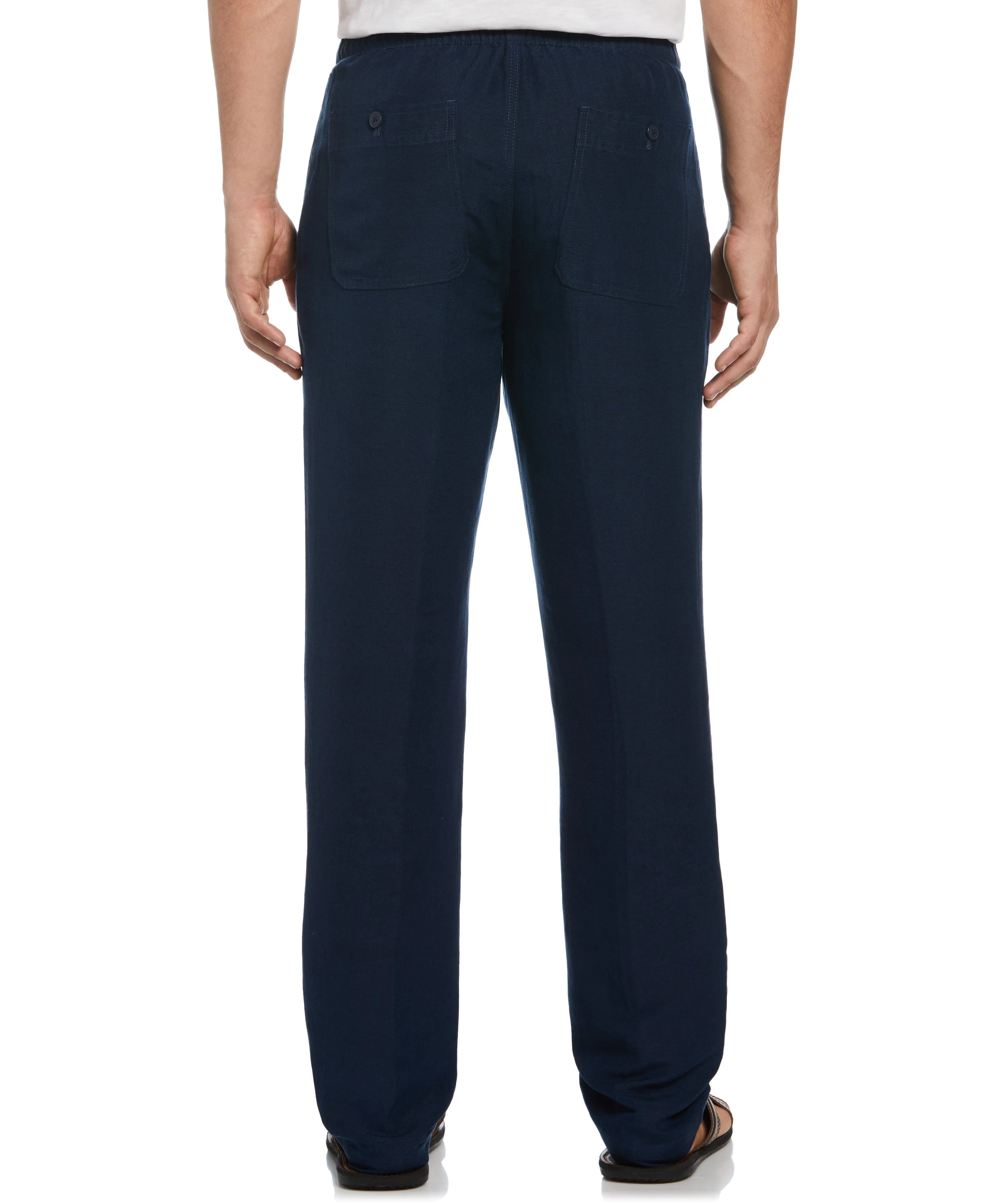 Linen-Blend Core Drawstring Pants