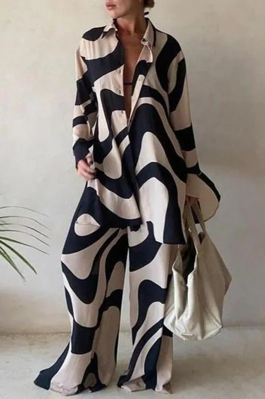 Loose 2 piece oversize pants set