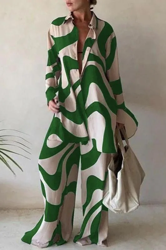Loose 2 piece oversize pants set