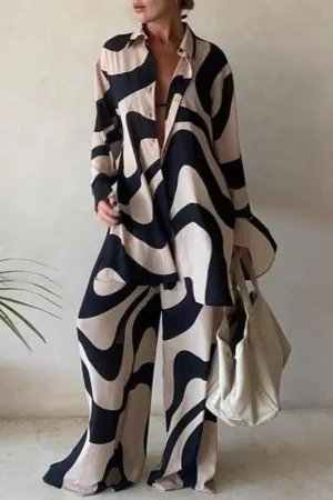 Loose 2 piece oversize pants set