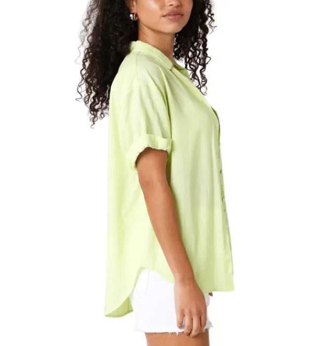 Lucinda Lime Button Front Top