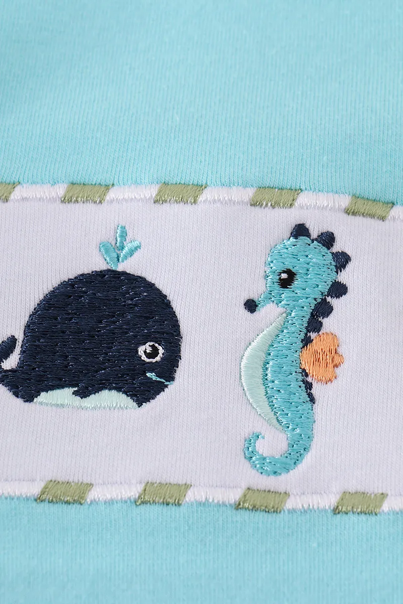 Marine Creature Embroidery Stripe Set
