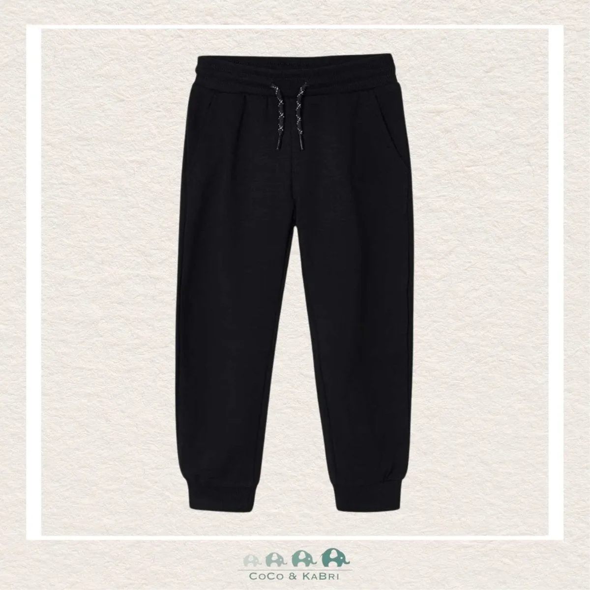 Mayoral Basic Cuffed Fleece Trousers Black