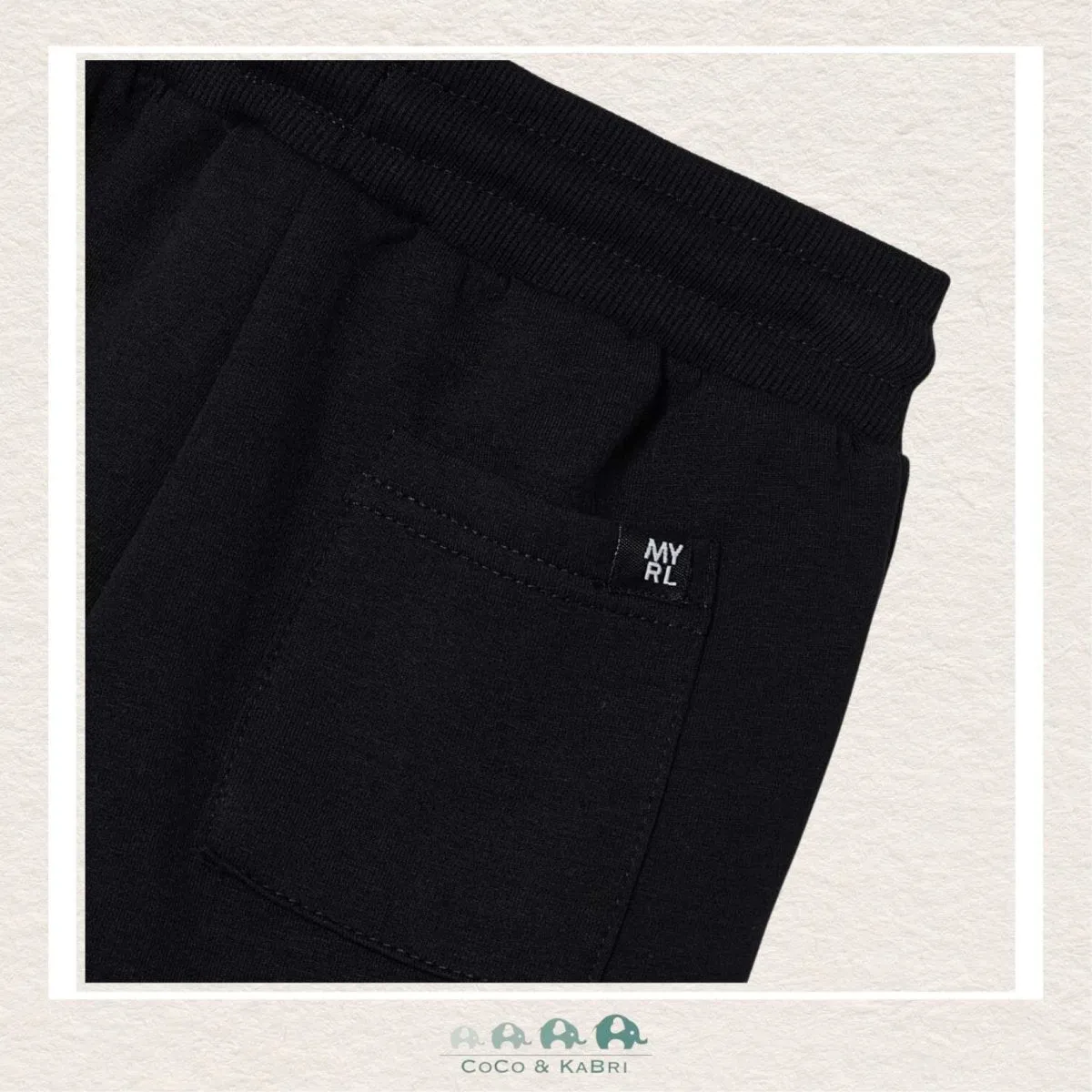 Mayoral Basic Cuffed Fleece Trousers Black