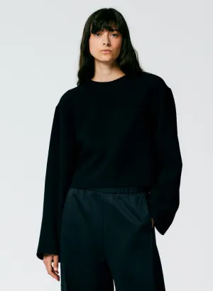 Melee Crepe Long Sleeve Cropped Top
