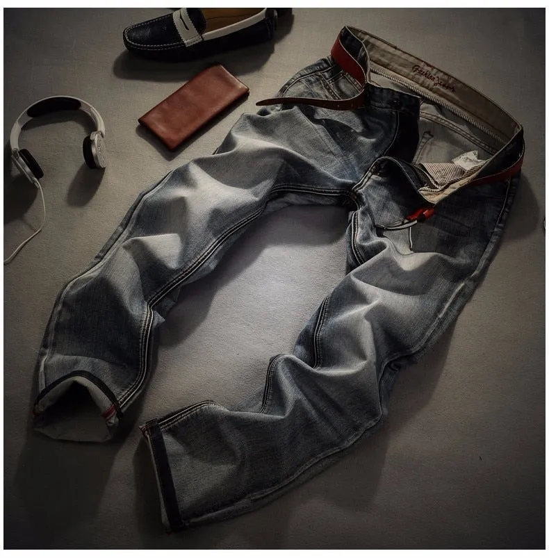 Men's Frayed Imprinted Fashion Jeans
