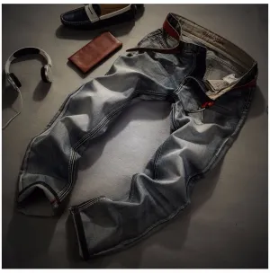 Men's Frayed Imprinted Fashion Jeans