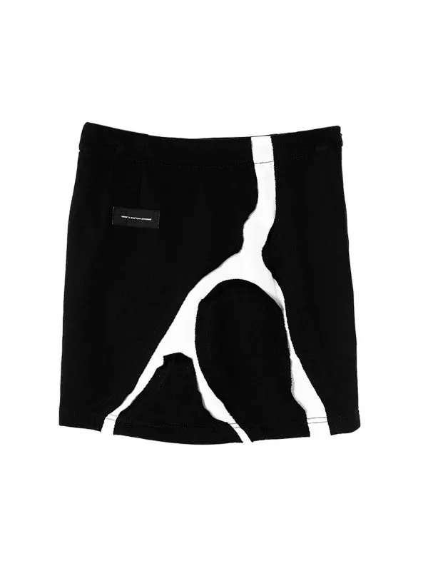 Mod Wave Movement B&W Skirt- Black