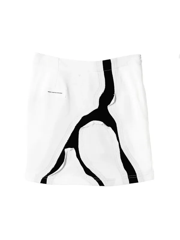 Mod Wave Movement B&W Skirt- White