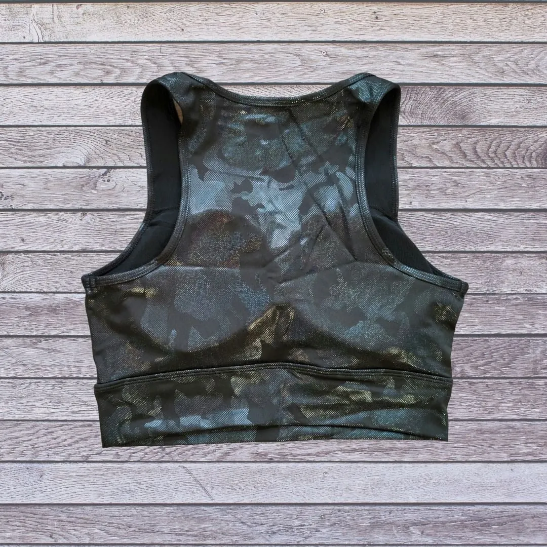 MONO B AT3038 Black Camo Print Padded Sports Bra