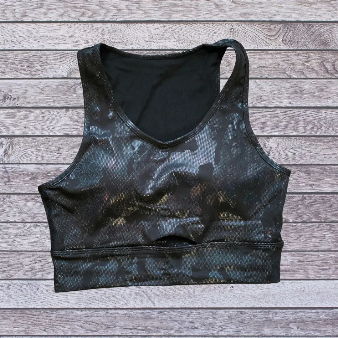 MONO B AT3038 Black Camo Print Padded Sports Bra
