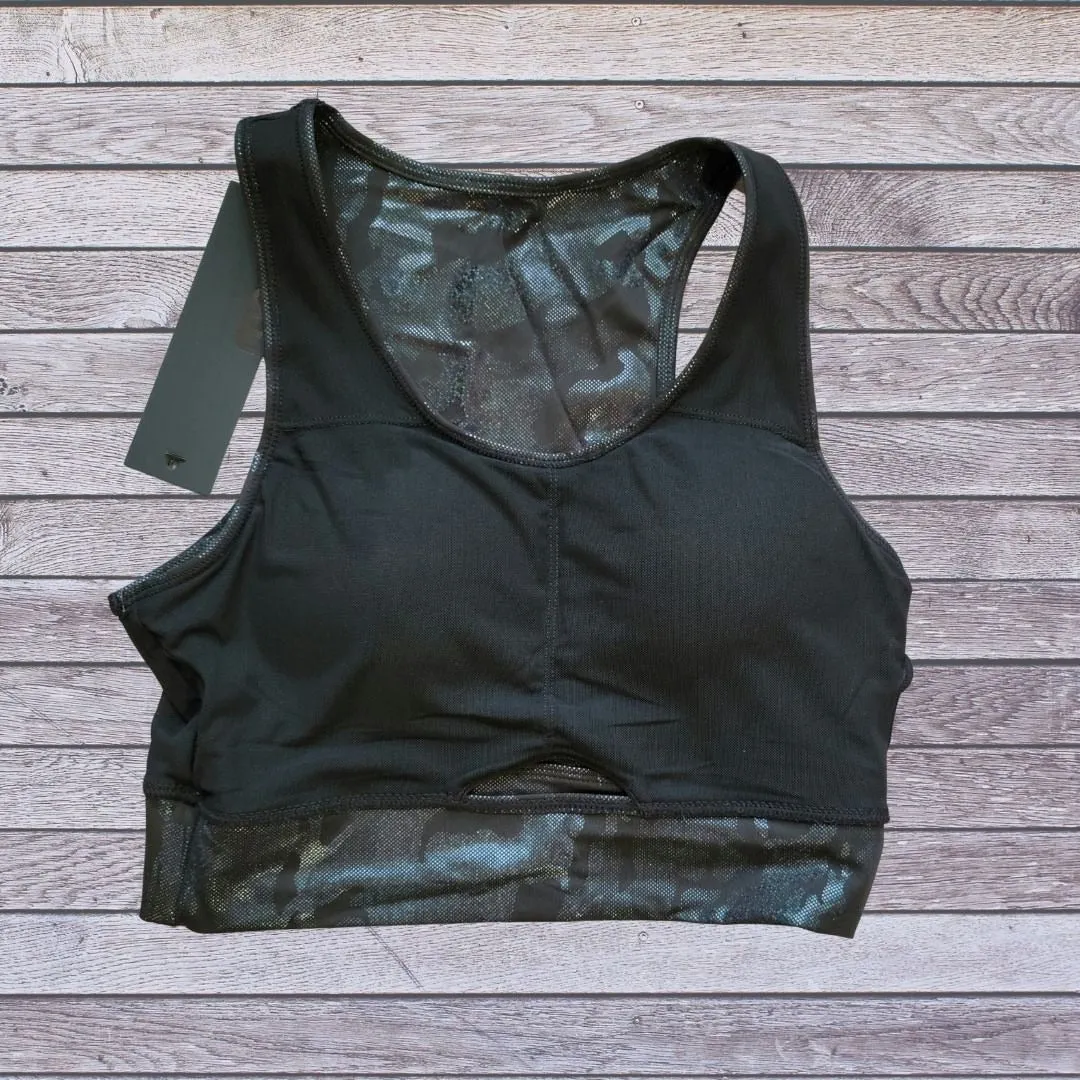 MONO B AT3038 Black Camo Print Padded Sports Bra