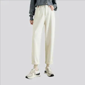 Monochrome high-rise mom-fit jeans for women