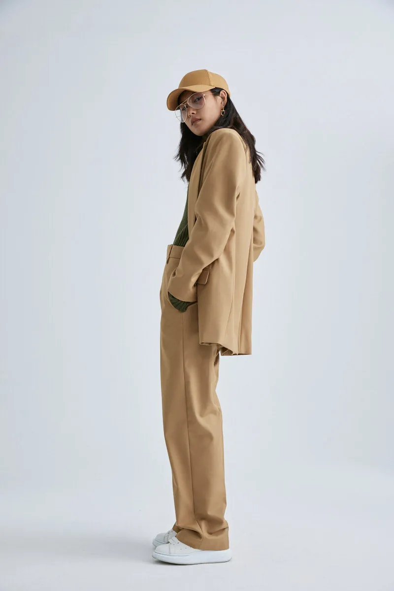 MS6004 Wool Blended Wide-leg Pants