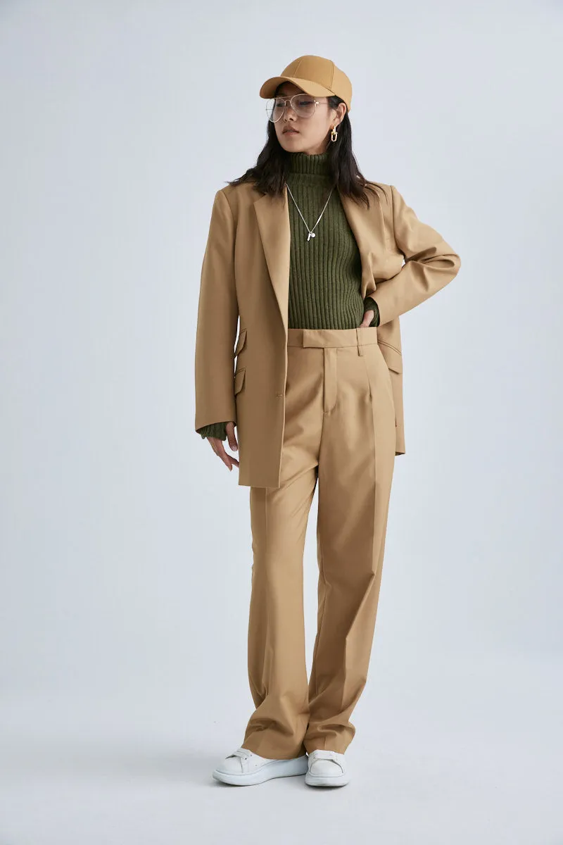 MS6004 Wool Blended Wide-leg Pants