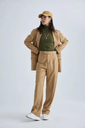 MS6004 Wool Blended Wide-leg Pants