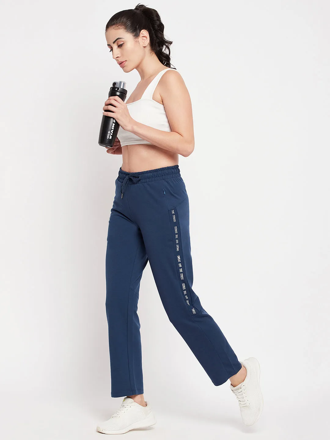 mSECRET Typography Navy Blue Sweat Pants