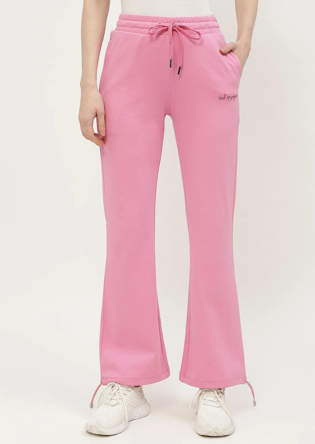 mSECRET Typography Pink Drawstring Hem Track Bottom