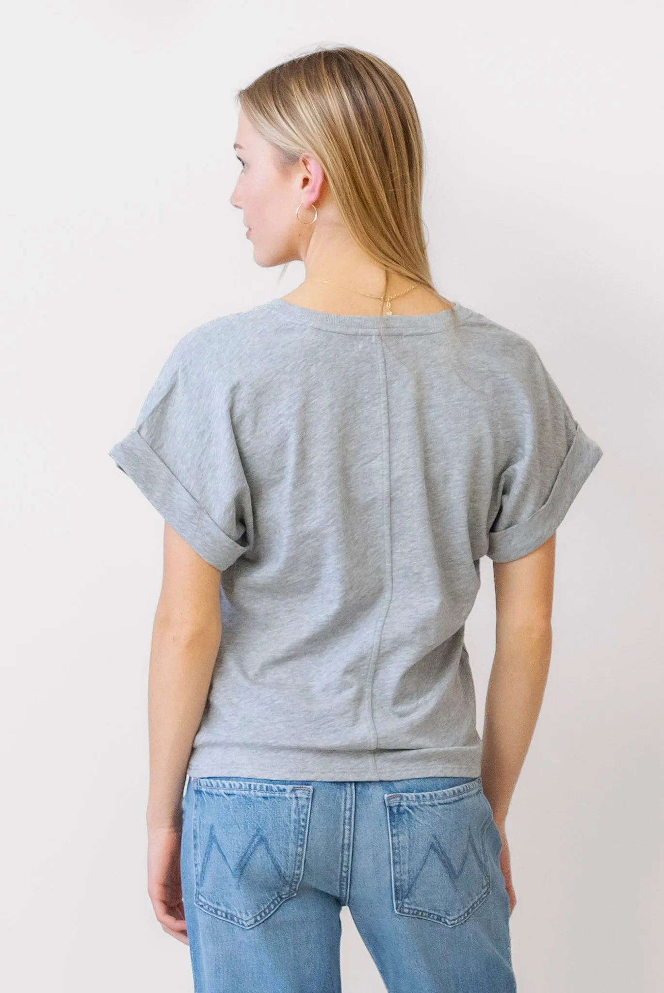 NATION Stevie Cuffed V Neck Tee