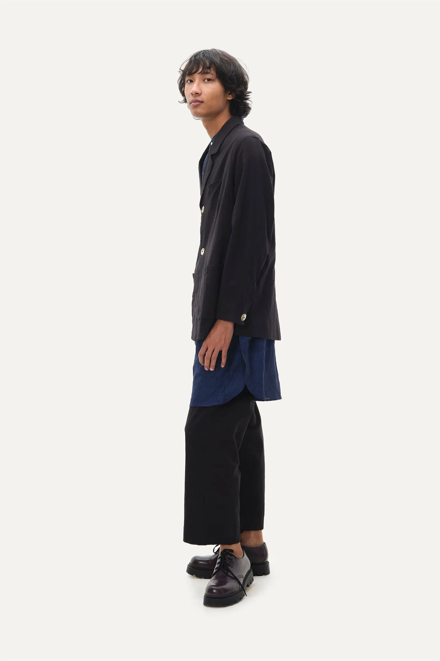 Naushad Ali I All black co,ord Signature Spring Summer 2025 Crushed cotton Black NA SS24 M10