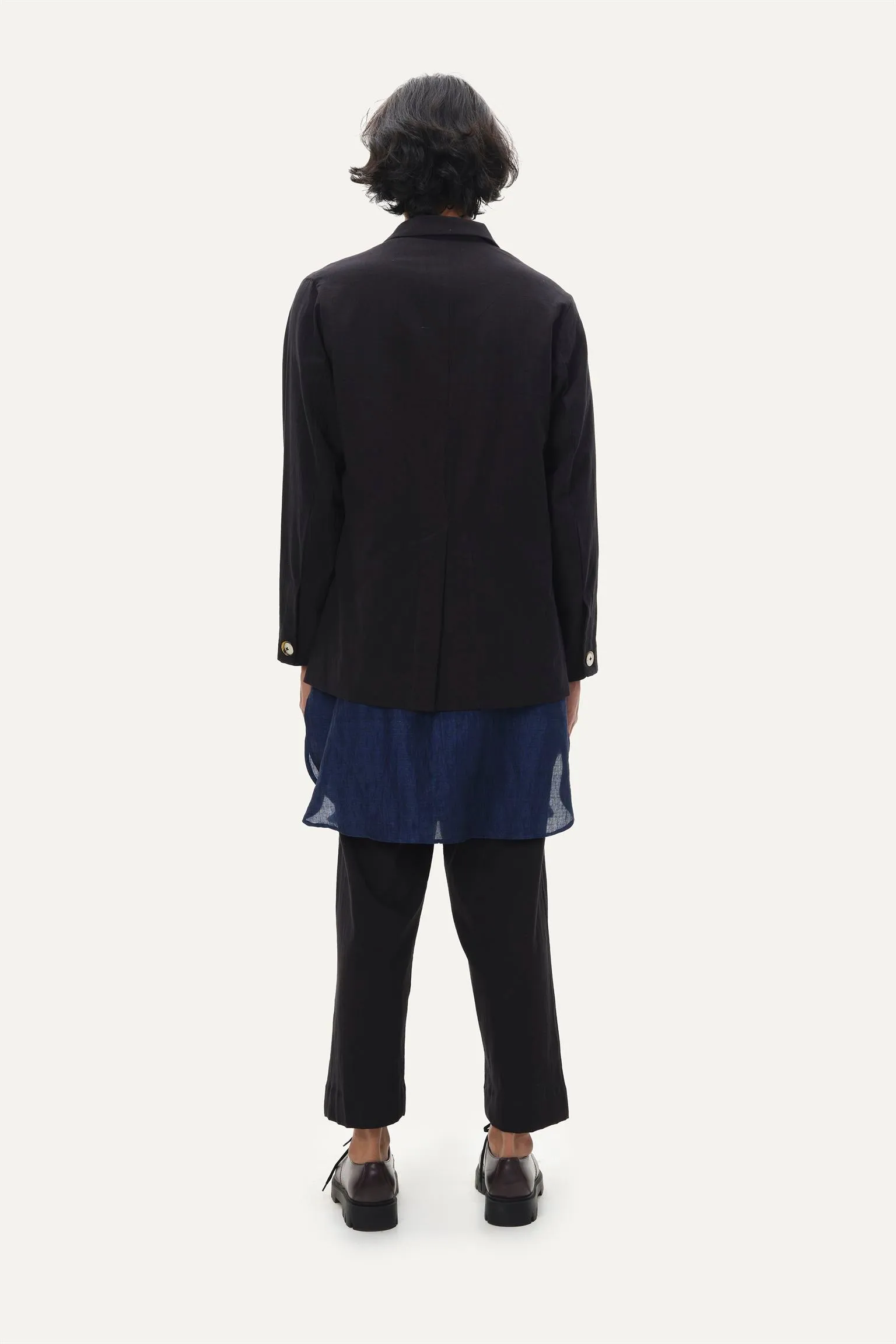 Naushad Ali I All black co,ord Signature Spring Summer 2025 Crushed cotton Black NA SS24 M10