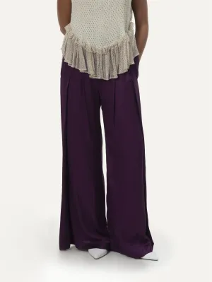 Naushad Ali   I   Box-pleated pants Jamun Signature Spring Summer 2025 Jamun Cotton satin NA SS24 W30P