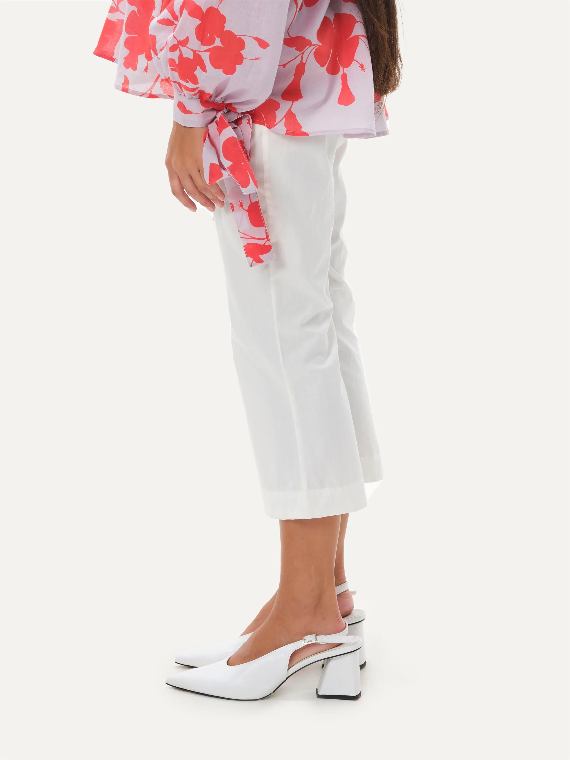 Naushad Ali   I   Cropped pants White Signature Spring Summer 2025 White Poplin NA SS24 W20P