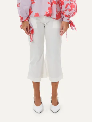 Naushad Ali   I   Cropped pants White Signature Spring Summer 2025 White Poplin NA SS24 W20P