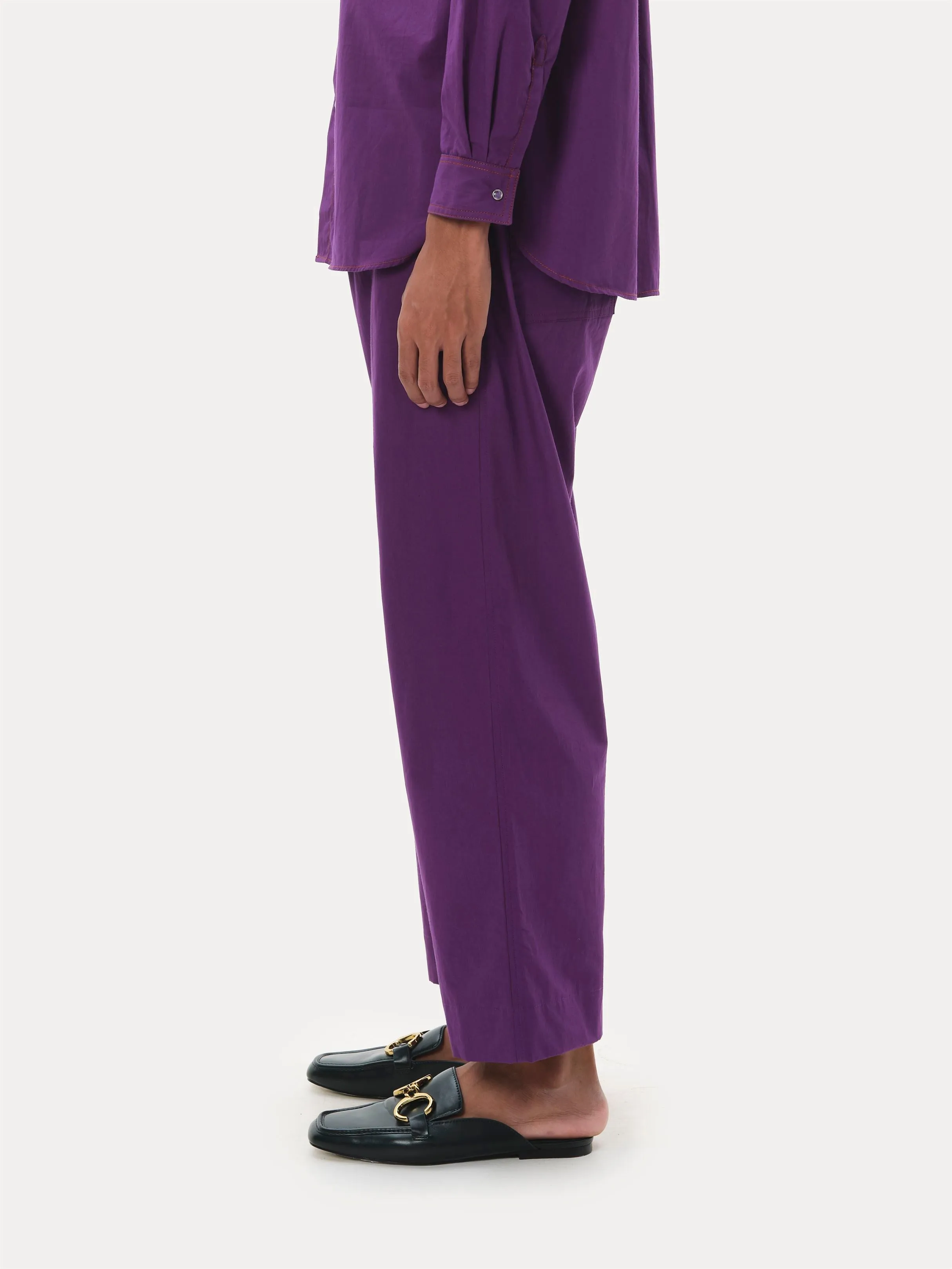 Naushad Ali I Pleated pants,Grape Signature Spring Summer 2025 Poplin Grape NA SS24 M22P