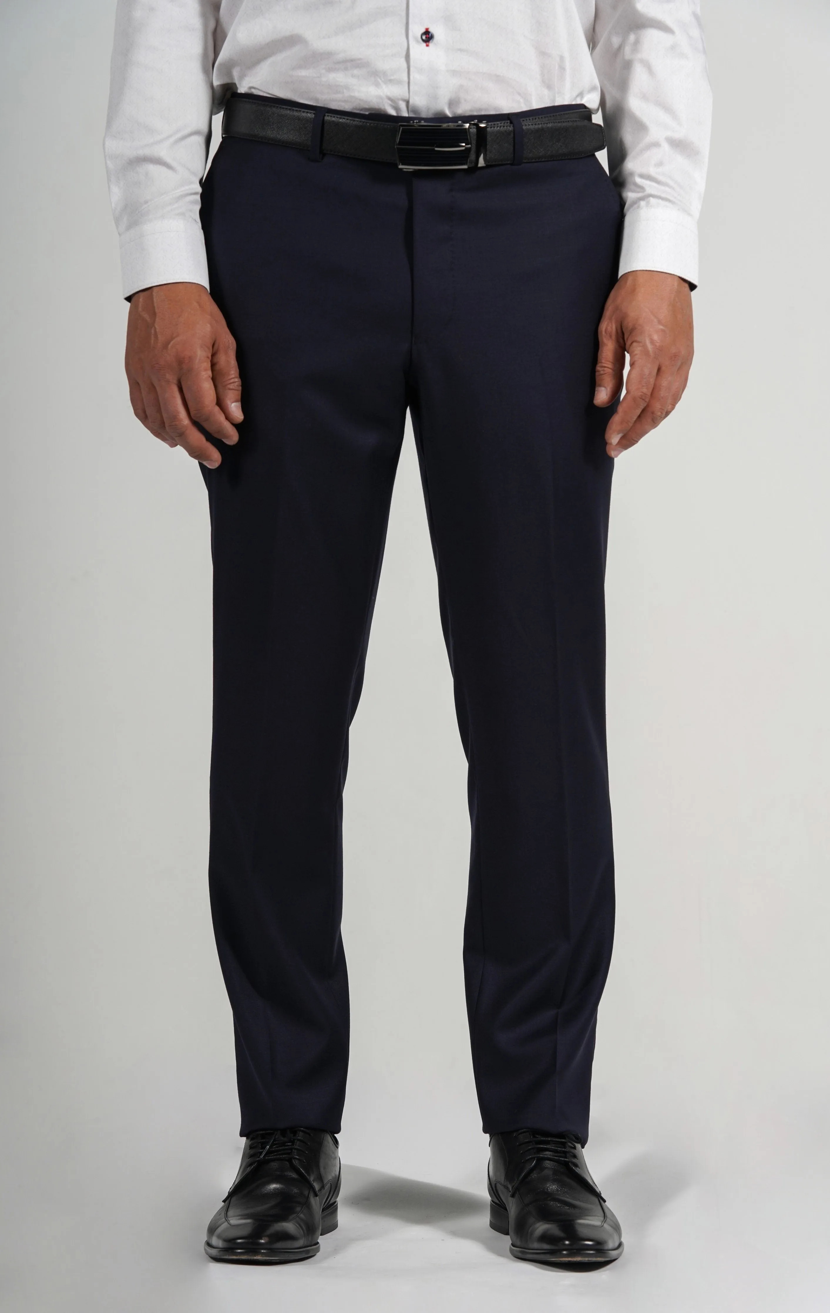 Navy Wool Blend Dress Pants