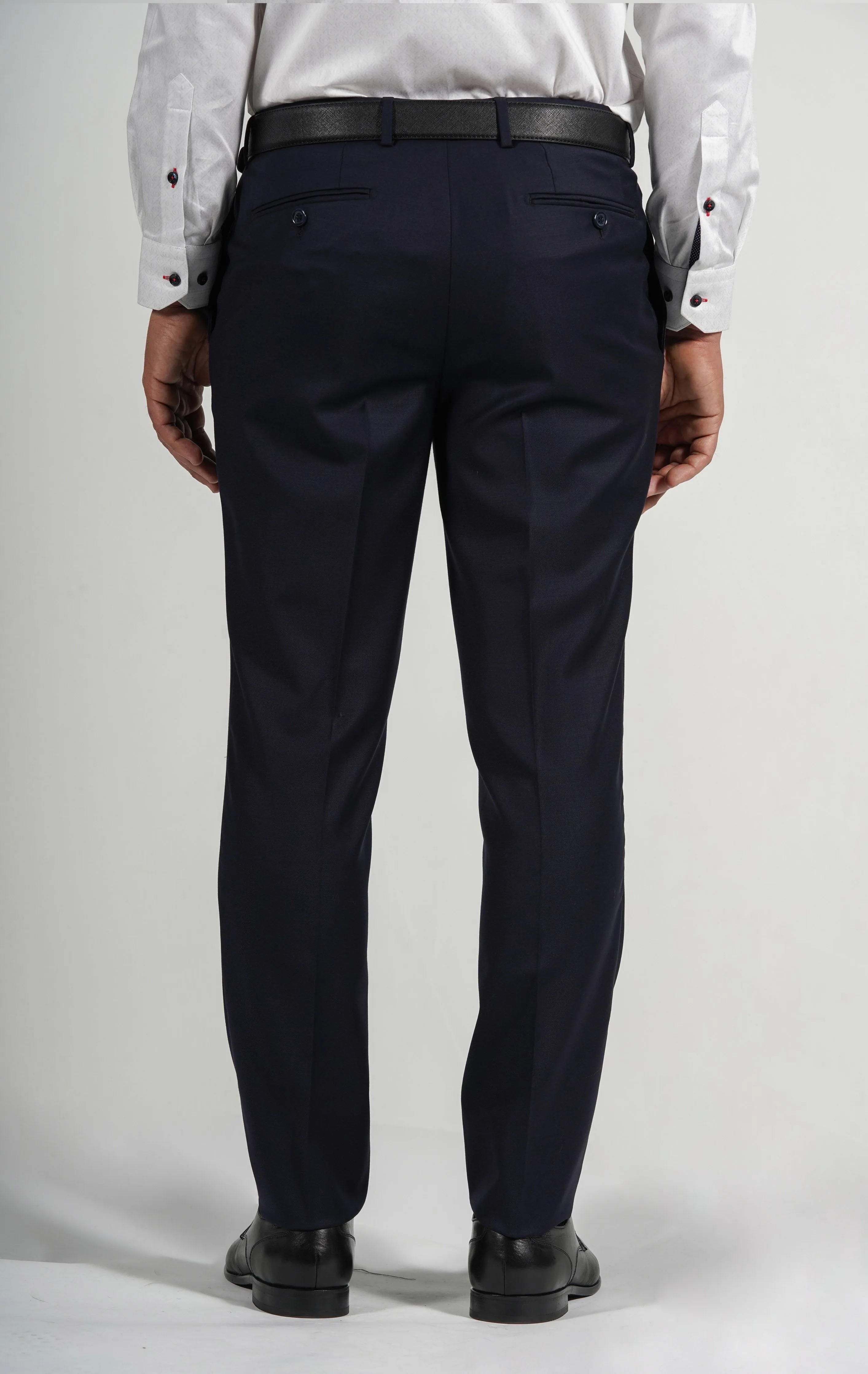 Navy Wool Blend Dress Pants
