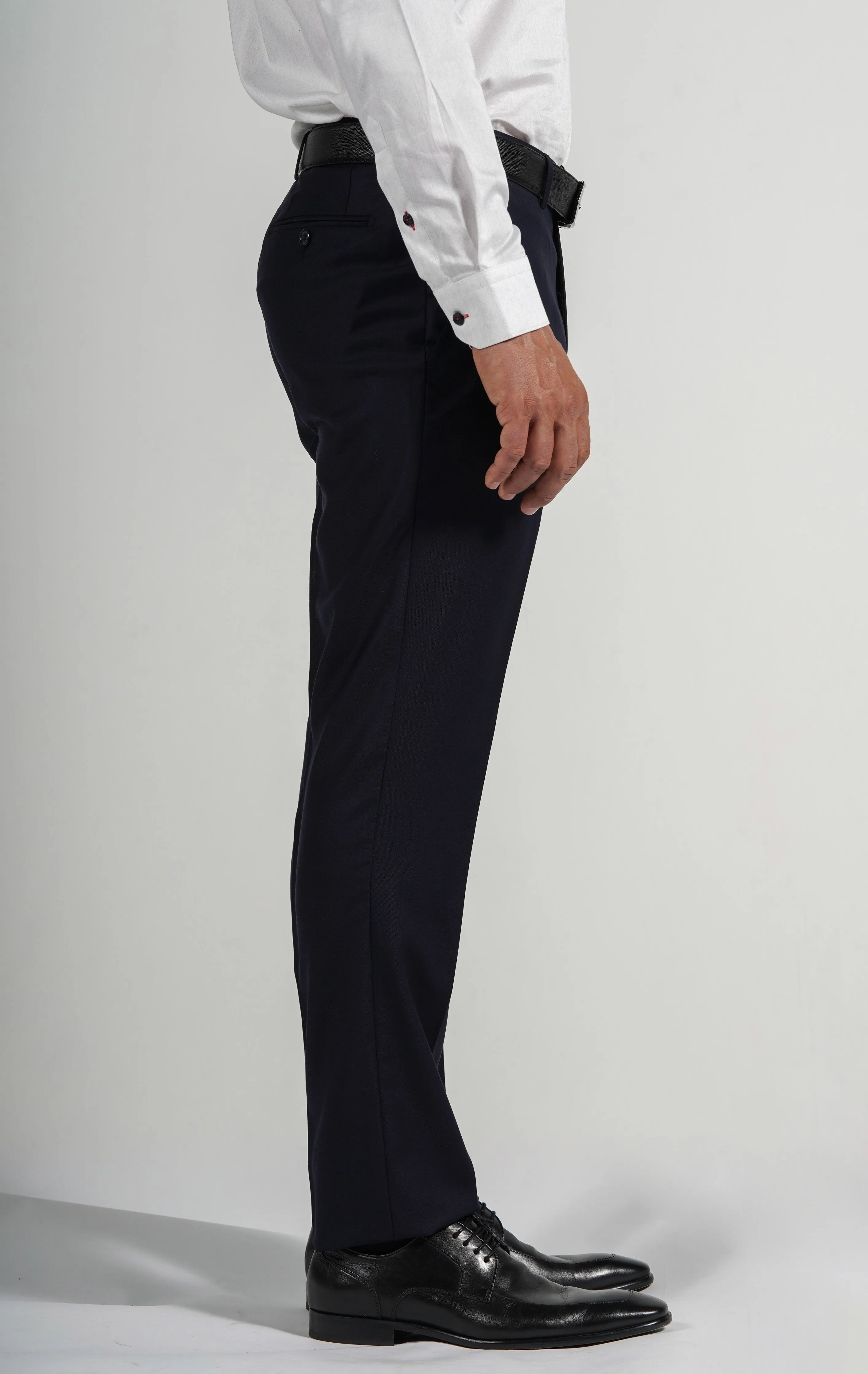 Navy Wool Blend Dress Pants