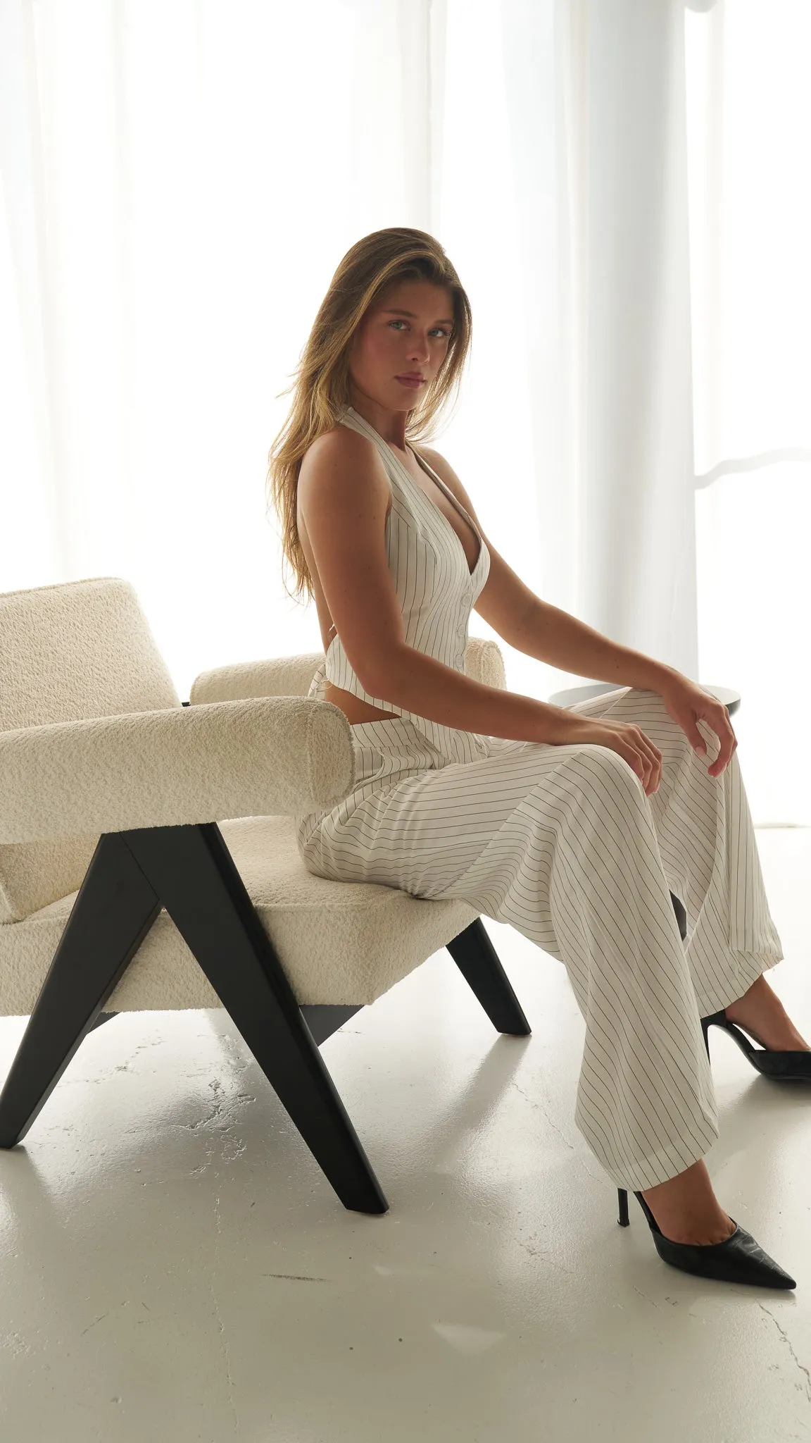 Norli White & Black Striped Set
