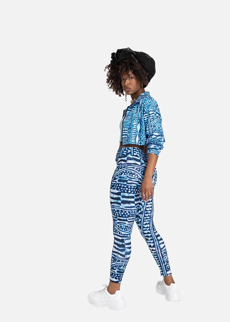 Nzinga African Print Adire Athleisure Yoga Leggings- Plus size available