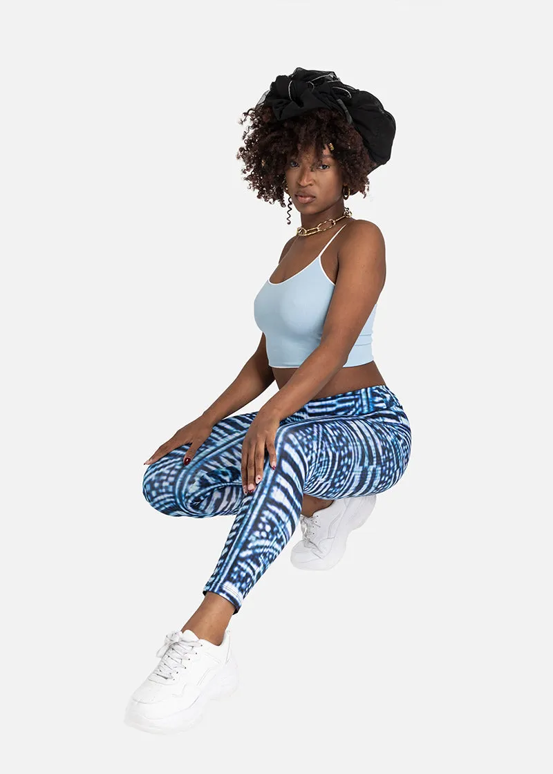 Nzinga African Print Adire Athleisure Yoga Leggings- Plus size available