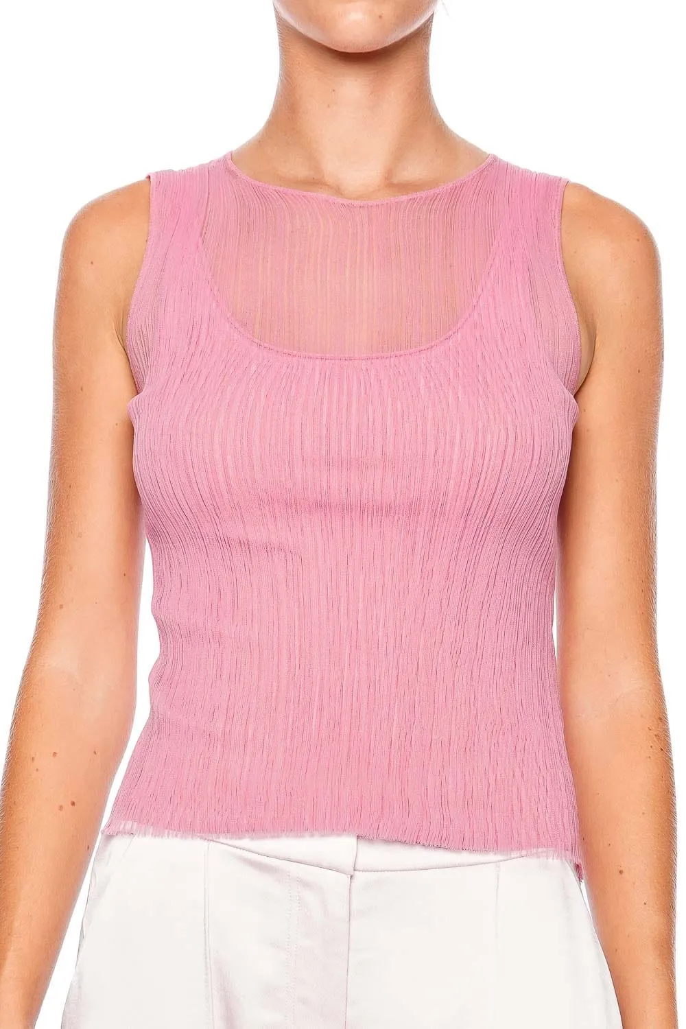 Oakley Candy Pink Pleated Tank