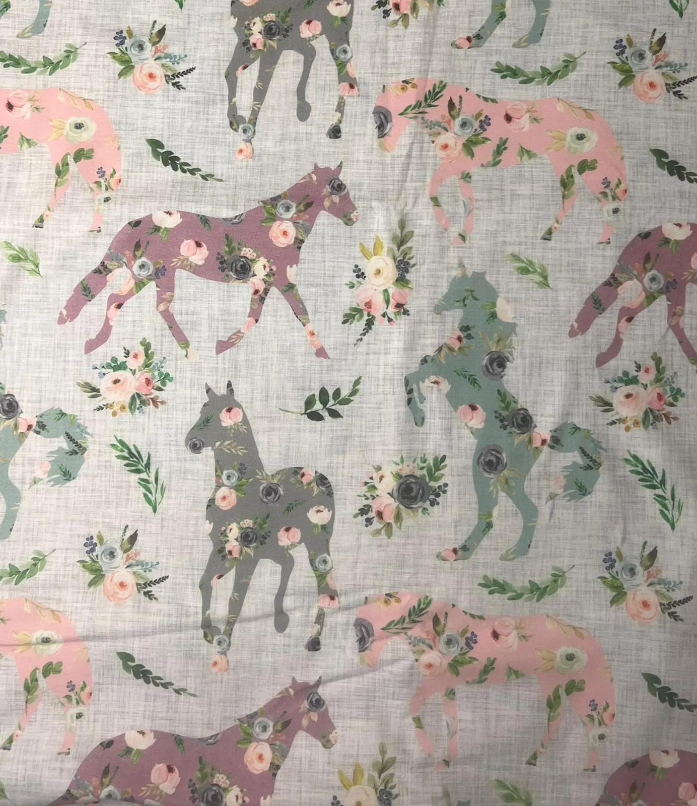 Patchwork horses top knot headband