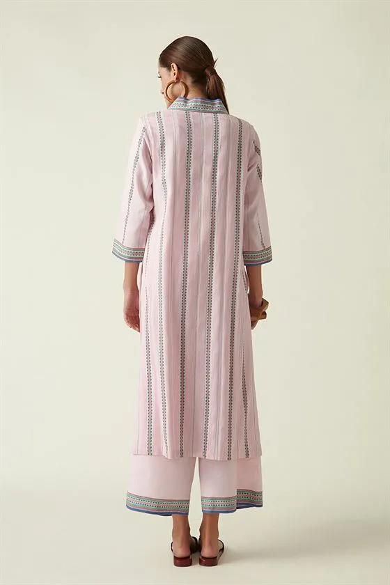 Payal Pratap   I   St. Andrew Poricini Straight Kurta Set (2Pcs) Cotton Handloom Pastel Pink Transition Edit 9T-11
