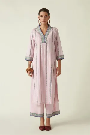 Payal Pratap   I   St. Andrew Poricini Straight Kurta Set (2Pcs) Cotton Handloom Pastel Pink Transition Edit 9T-11