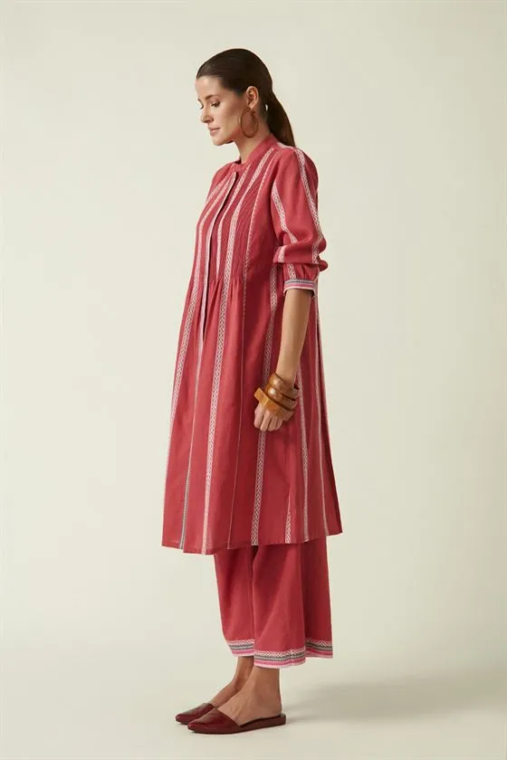 Payal Pratap   I   Willowdale Enoki Straight Pants Cotton Handloom Wine Transition Edit 2T-4
