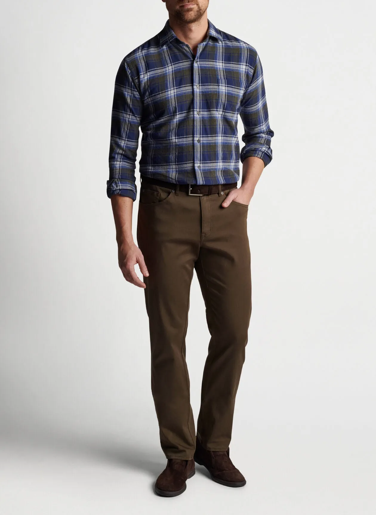 PETER MILLAR ULTIMATE SATEEN FIVE POCKET PANT - CHESTNUT