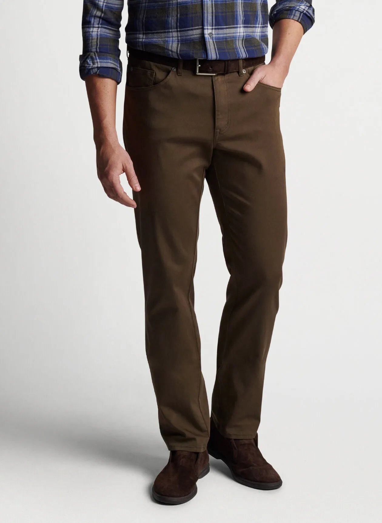 PETER MILLAR ULTIMATE SATEEN FIVE POCKET PANT - CHESTNUT
