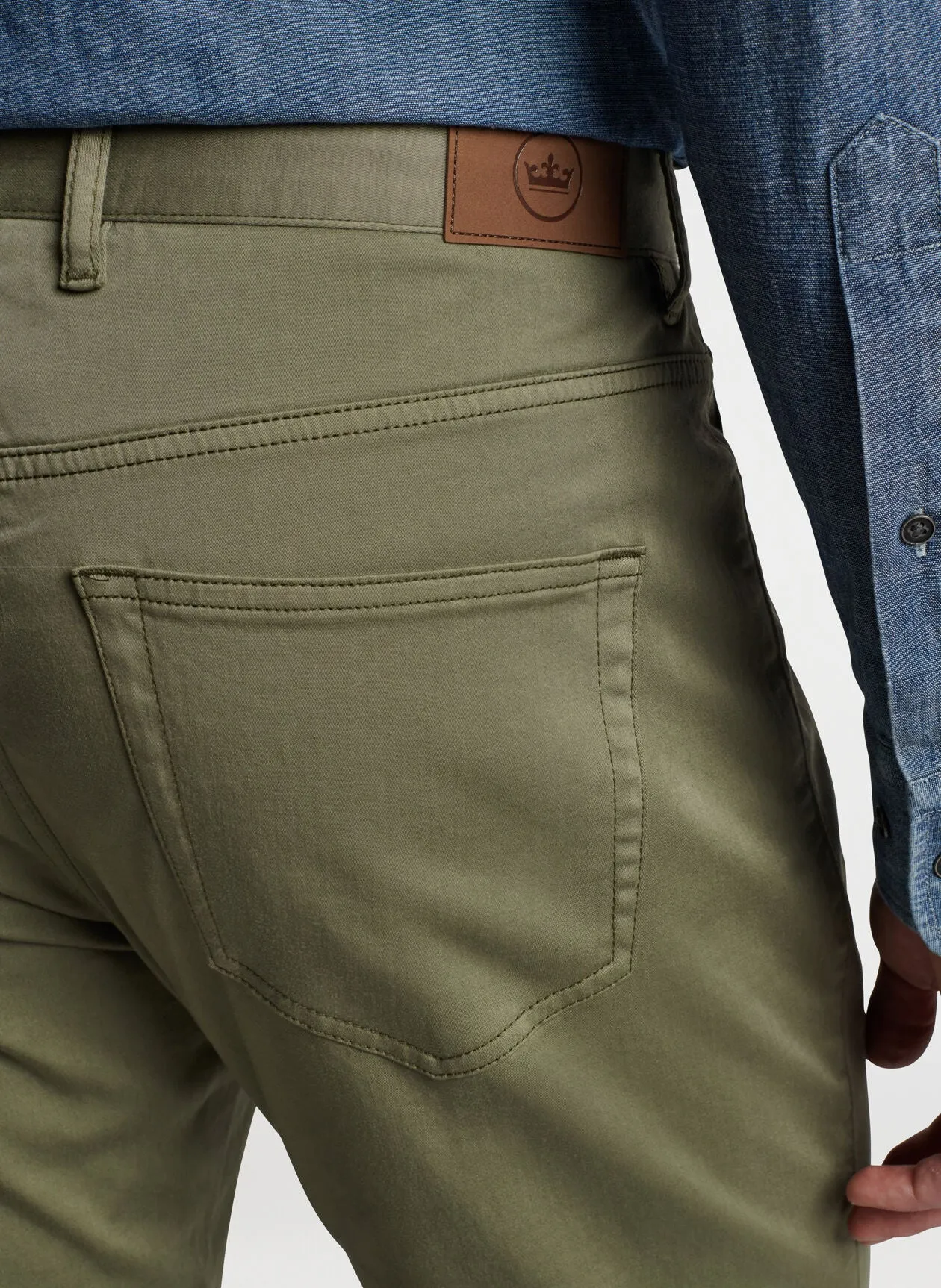 PETER MILLAR ULTIMATE SATEEN FIVE POCKET PANT - FATIGUE
