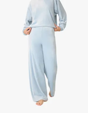 PJ Salvage Spread Love Velour Pants in Bluestone