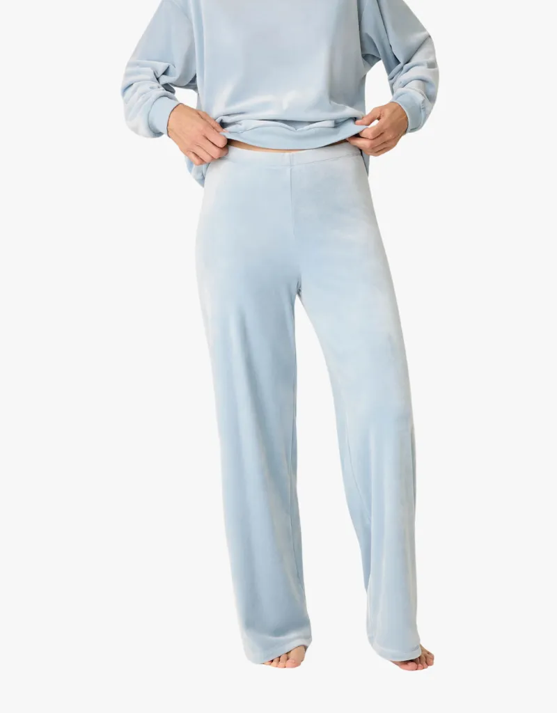 PJ Salvage Spread Love Velour Pants in Bluestone