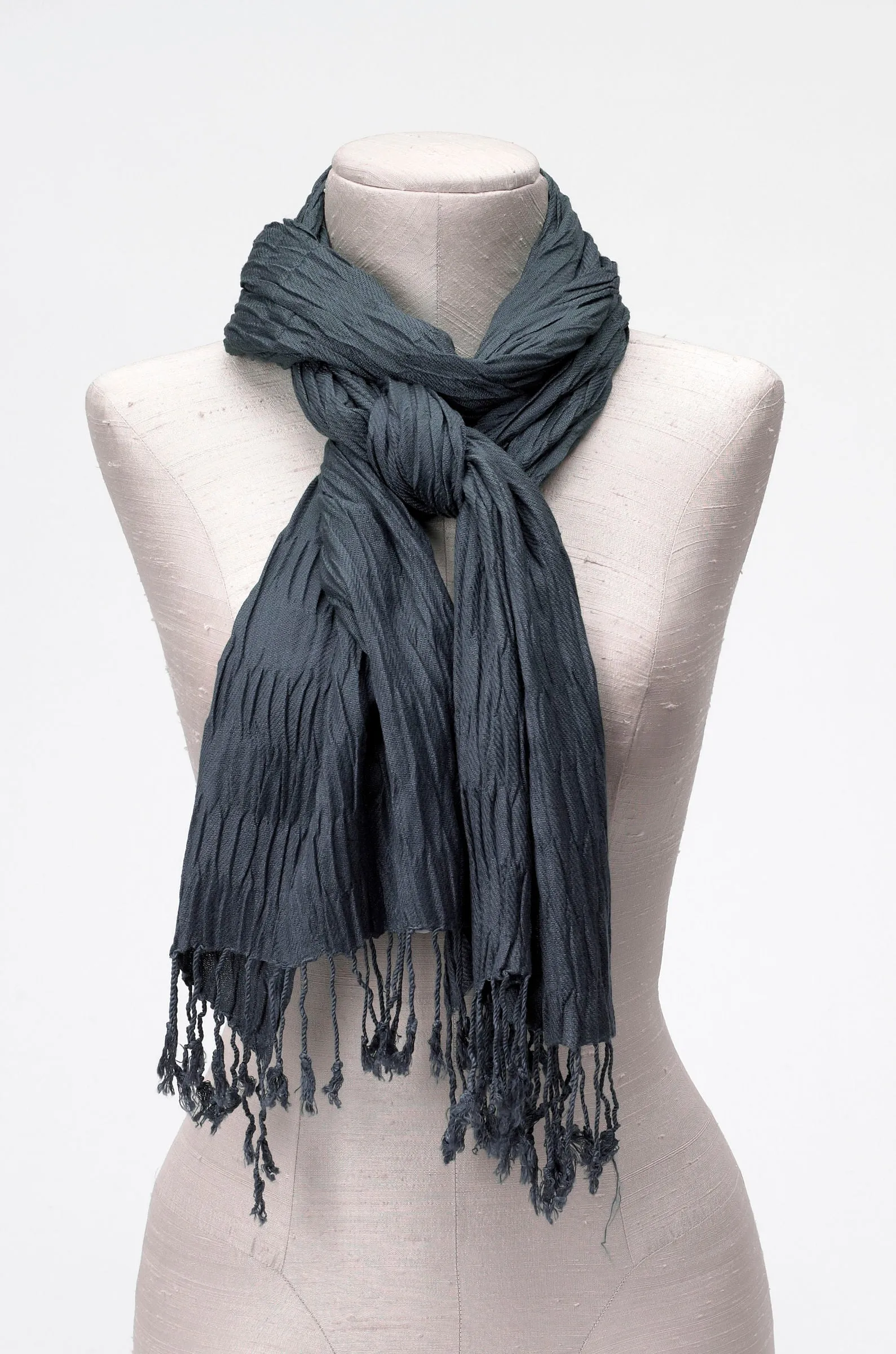 Pleated Fringe Scarf
