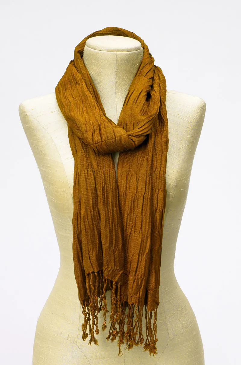 Pleated Fringe Scarf