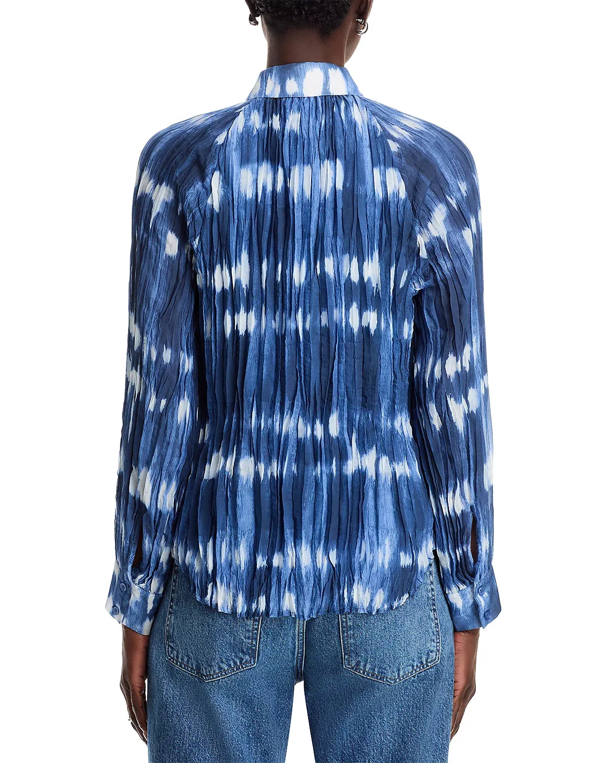 pleated raglan sleeve shirt