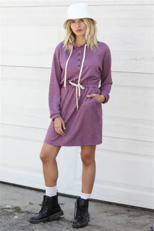 Plum Long Sleeved Mini Dress