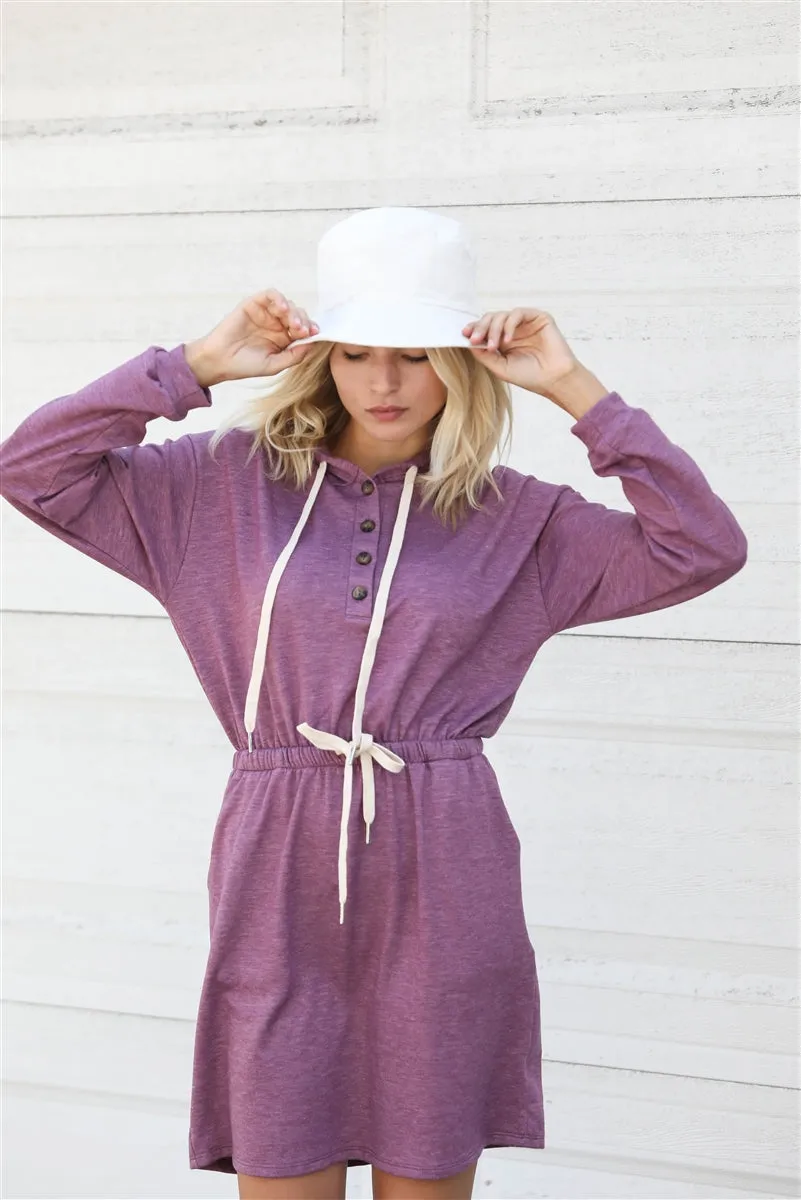 Plum Long Sleeved Mini Dress